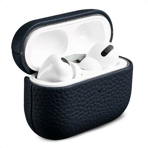 Accezz Echt Leren Case voor de  Apple Airpods Pro - Donkerblauw