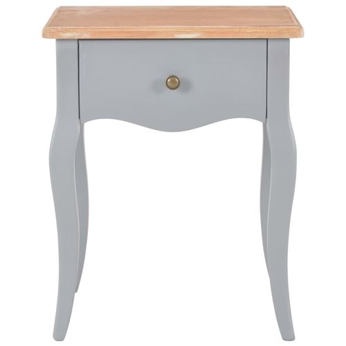 vidaXL Table de chevet Gris et marron 40x30x50 cm Bois de pin massif
