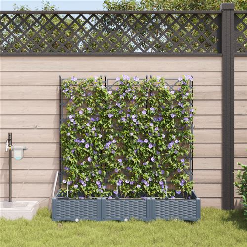 Vidaxl Gris/Clair Jardinières Avec Système D'irrigation 3 Pcs - Image 3