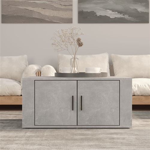 vidaXL - Table Basse - Design Contemporain - Gris Béton - 80 x 50 x 36 cm - Image 2