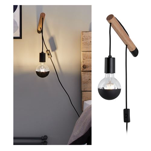 Applique PAULMANN Kian max1x40W E27 Noir