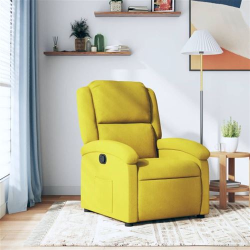 vidaXL Fauteuil inclinable jaune velours