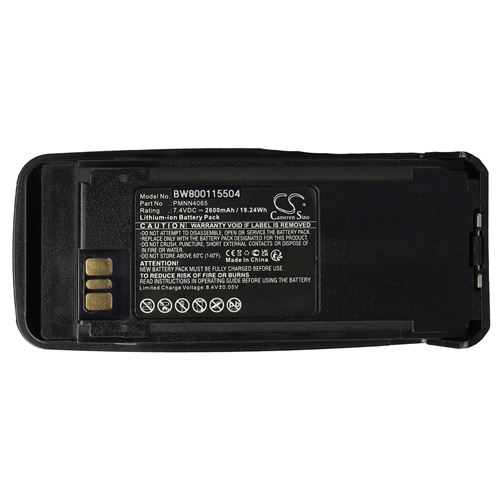 Vhbw Batterie compatible avec Motorola MOTOTRBO DGP6150+, DP3400, DP3401, DP3600 radio talkie-walkie (2600mAh, 7,4V, Li-ion) - avec clip de ceinture