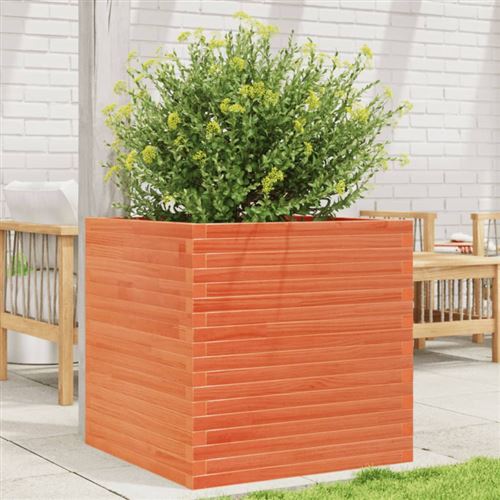 Non Communiqué Marron Jardinière Cire 70X70x68,5 Cm Bois De Pin Massif