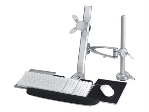 Neomounts FPMA-D1020KEYB - Kit de montage - pleine action - pour écran LCD/équipement PC - argent - Taille d'écran : 10-24 - pinces montables, montrable sur bureau
