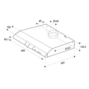 Hotte visière WHIRLPOOL, WCN65FLK