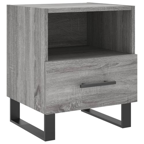 Non Communiqué Gris Table De Chevet Sonoma 40X35x47,5 Cm Bois D’ingénierie