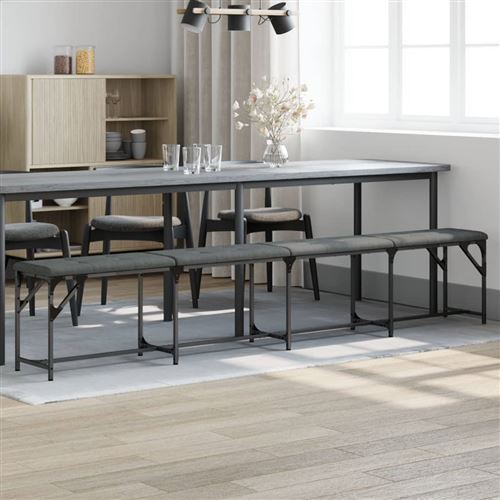 Vidaxl - Panca Da Pranzo Grigio Scuro 248x32x45 Cm In Acciaio E Tessuto