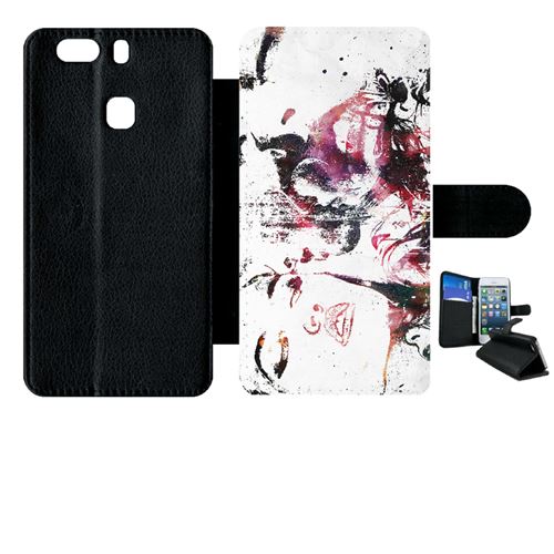 Etui My-Kase pour Ascend P9+ - creative art love will tear us apart - Simili-cuir Noir