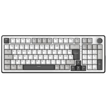 Clavier Gaming The G-LAB Keyz Elite 400 RGB Triple Mode AZERTY Mecanique Blanc/Gris - 1