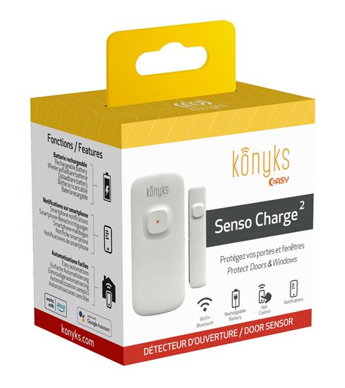 Konyks Senso Charge 2 Détecteur d'ouverture Wi Fi sur batterie pour porte et fenêtre autonomie notifications Smartphone - vue 4