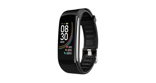 Montre intelligente de bracelet de mesure de température de forme physique de sports pour android et ios noir