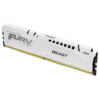 Kingston FURY Beast - DDR5 - module - 16 Go - DIMM 288 broches - 6000 MHz / PC5-48000 - CL30 - 1.4 V - mémoire sans tampon - on-die ECC - blanc - 1