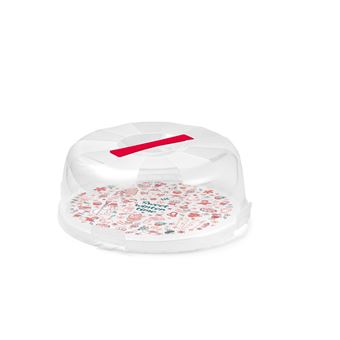 Snips 000223 boîte de rangement pour gâteau Rond Plastique Rouge, Transparent, Blanc - 1