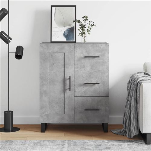 vidaXL - Buffet - Moderne - Gris - 2 compartiments et 3 tiroirs - Image 3