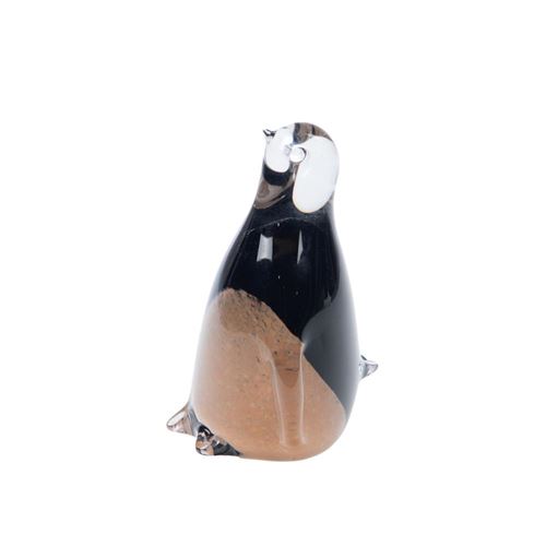 Non Communiqué Noir Statue : Manchot Milo Sulfure 14 Cm - Amadeus - Verre