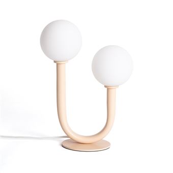 TechBrey Lampe à Poser Métal et Verre Zeina Terre cuite - 1