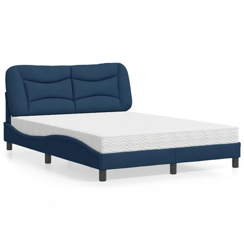 Non Communiqué Bleu Vidaxl Bed Met Matras Stof Blauw 140X200 Cm3208540
