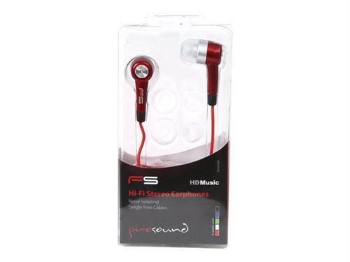 Omega Freestyle FH1016 - In-ear hoofdtelefoons - inwendig - met bekabeling - 3,5 mm-stekker - ruisisolatie - rood