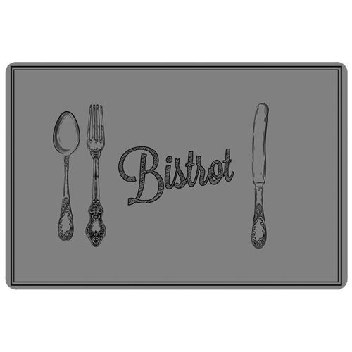 Set de table 28.5 x 43.5 cm pvc imprime cuisine bistrot Gris