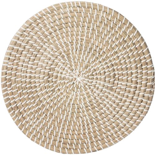 Secret de Gourmet - Set de Table en Osier Vannerie Blanc D 35 cm