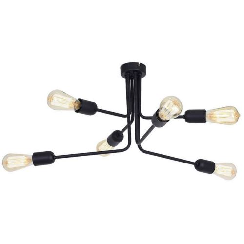 HOMEMANIA Lampe à Suspension Scorpius Black - Lustre - Lustre de plafond - Noir en Métal, 64 x 64 x 30 cm, 6 x E27, 60W
