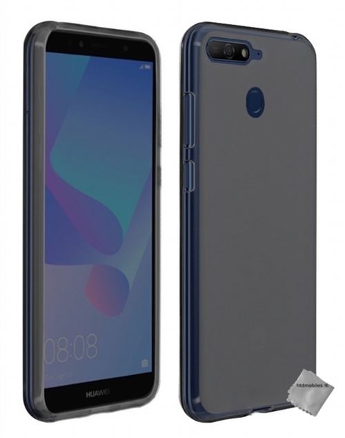 Housse etui coque pochette silicone gel fine pour Huawei Y6 (2018) avec film ecran - GRIS