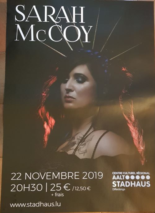 Sarah McCoy - Tournée 2019 - AFFICHE