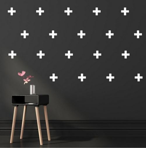 HOMEMANIA Sticker Plus - Croix - pour enfants - pour mur - Blanc en Vinyle, 20 x 0,1 x 27 cm
