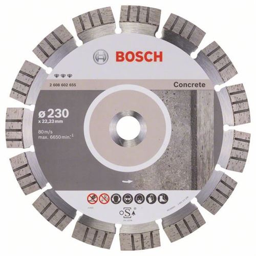 Bosch 2608602655 Disque à Tronçonner Diamanté Best For Concrete 230 X 22,23 X 2,4 X 15 Mm