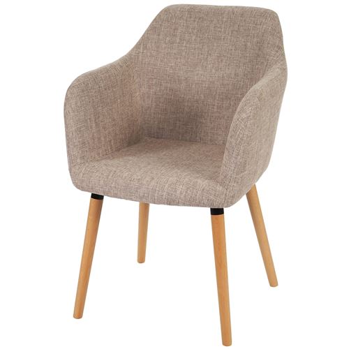Chaise de salle à manger Malmö T381 tissu, crème / gris