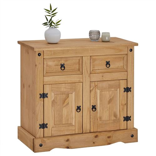Buffet en pin SALSA style mexicain, avec 2 portes et 2 tiroirs