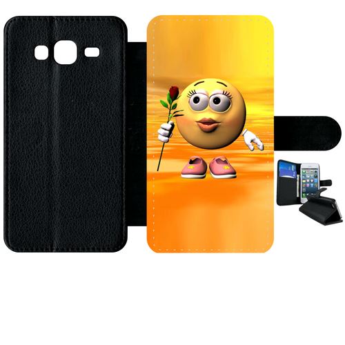 Etui À Rabat Samsung Galaxy J3 Smiley Rose
