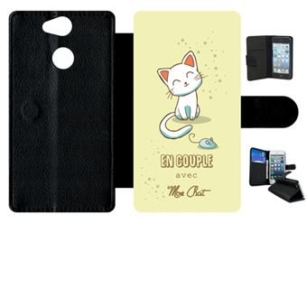 Étui Portefeuille Moex Pour Sony Xperia XA2 Ultra - Cuir Végétalien Noir - Rabat Magnétique, Support, 2 Emplacements Cartes