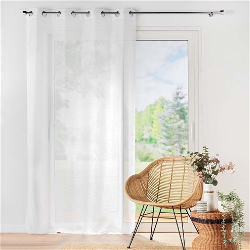 Panneau a oeillets 140 x 240 cm voile sable lissea Blanc Douceur d'Intérieur