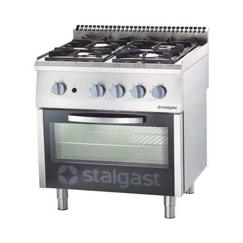  Fourneau &agrave; Gaz 4 Br&ucirc;leurs (3.5 + 2x5 + 7) avec Four &agrave; Gaz - G20 ou G30 - Stalgast
