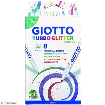 Feutres Turbo Glitter Giotto - Pastel - 8 pcs - 1