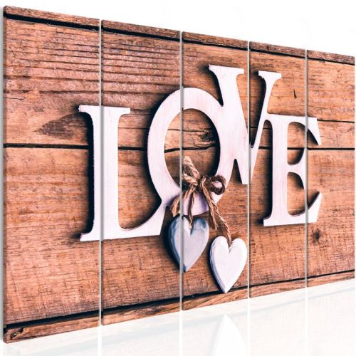 Tableau - Wooden Letters (5 Parts) Narrow .Taille : 200x80