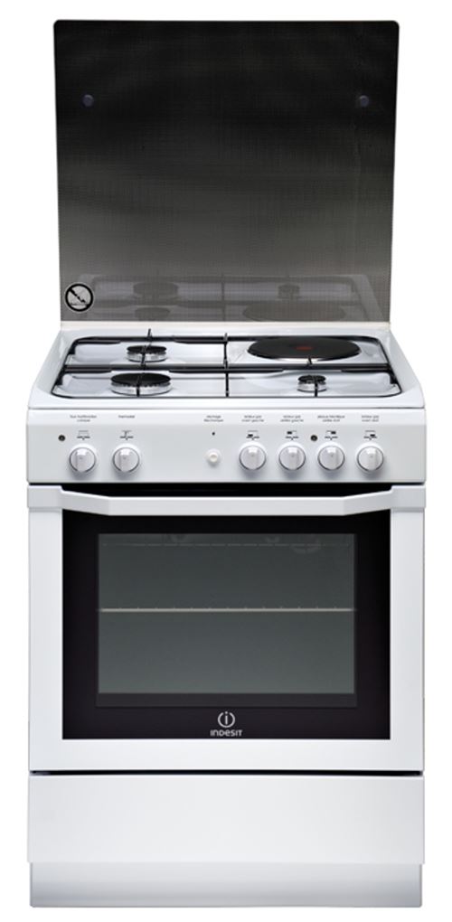 Cuisinière, Blanc, Table Mixte, 90 Cm, 4 Zones De Cuisson, Manettes, Al Indesit - I6m6cag(w)/fr-new