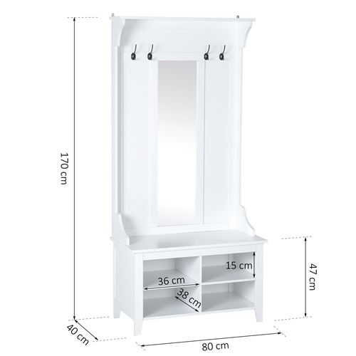 Porte Manteau Vestiaire D Entree Banc Style Neo Retro Dim 80l X