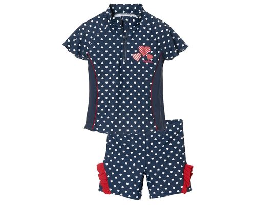 Playshoes set Hartjesde bain 2 pièces bleu résistant aux UV