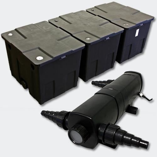 Comparer les prix de Kit de Filtration de Bassin Bio Filtre 90000l et Stérilisateur UVC 24W