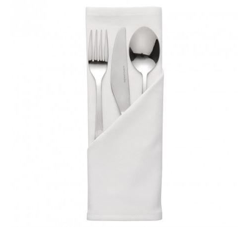 Serviette blanche en polyester 510 x 510 mm - x 10 -