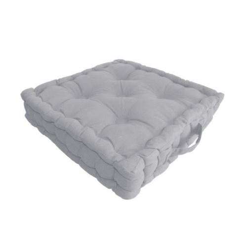 Coussin de sol 100% coton 40x40x9 cm GRIS CLAIR