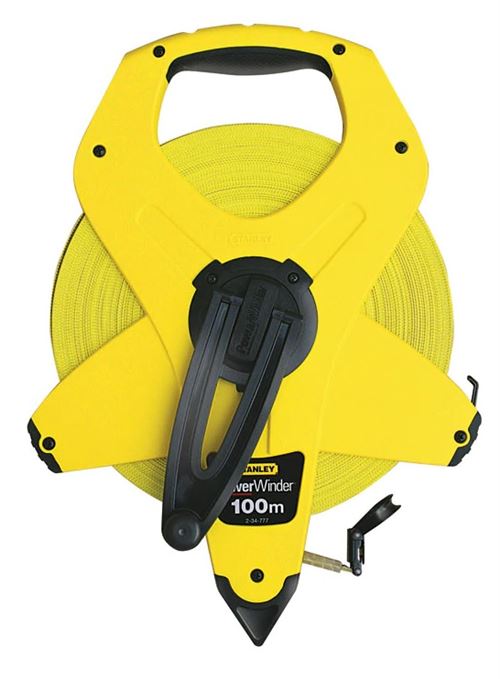 Mesure Longue Ruban 100Mx12,7Mm Fibre De Verre Powerwinder - Stanley - 2-34-777