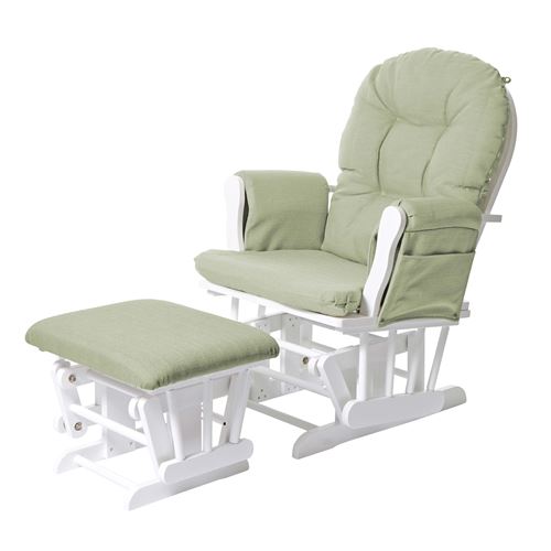Fauteuil relax MENDLER HWC-C76 tissu vert clair monture blanche