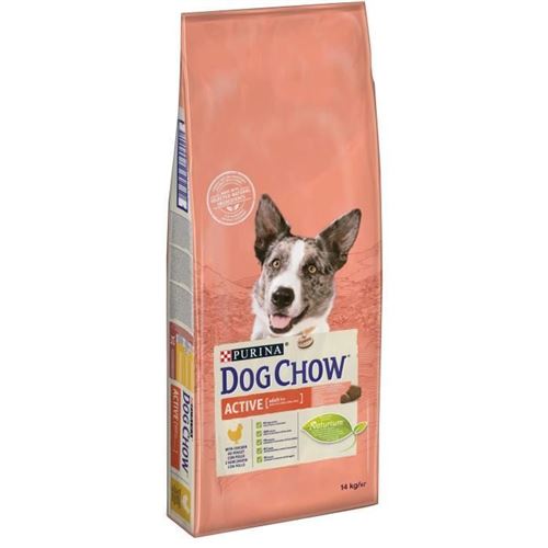 DOG CHOW Croquettes - Avec du Poulet - Pour chien adulte actif - 14 kg