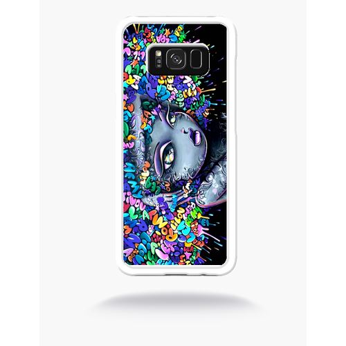 Coque Typographie Lettre Et Cheveux Colorées Compatible Samsung S8 Bord Transparent