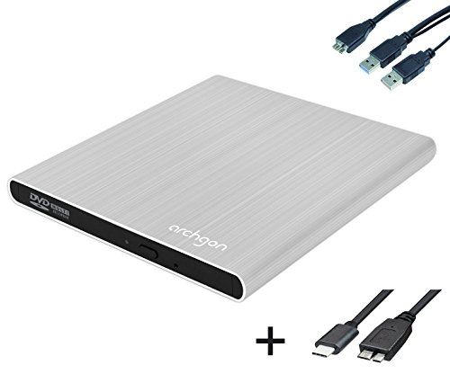 Archgon Style graveurs DVD externes (lecteur) USB 3.0 USB-C alu argent