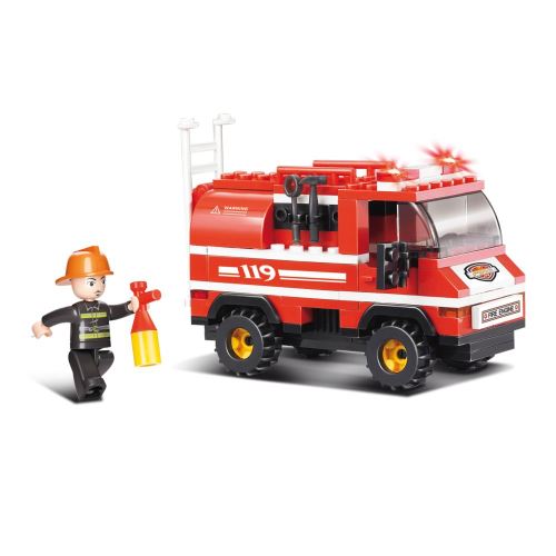 Jeu de construction brique emboitable compatible lego sluban camion de pompier m38 b0276 figurine articulé